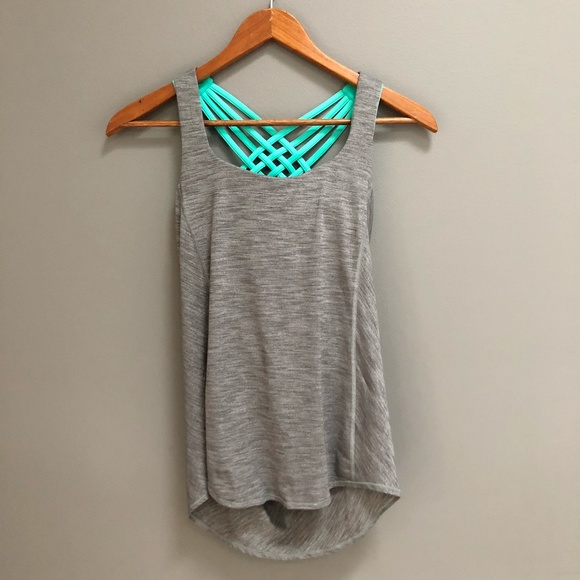 lululemon athletica Tops - Lululemon | Wild Tank Top Gray Aqua Workout 2